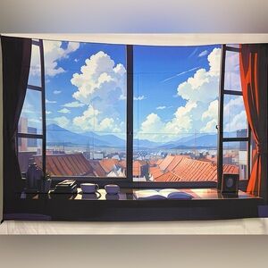 Anime Window Backdrop Talestry 5x3 Ft.